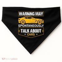 Warning May Spontaneously Start Talking About Cars Salesman USA-Made Doggie Bandana thumb 0