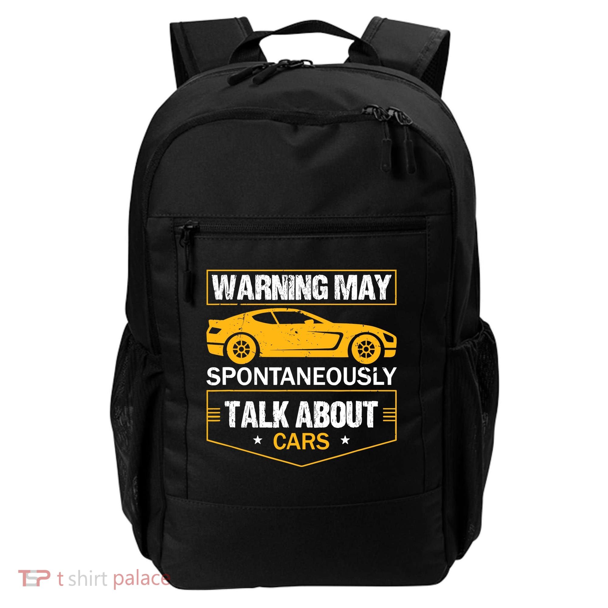 Warning May Spontaneously Start Talking About Cars Salesman Backpack