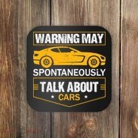Warning May Spontaneously Start Talking About Cars Salesman Coaster thumb 0