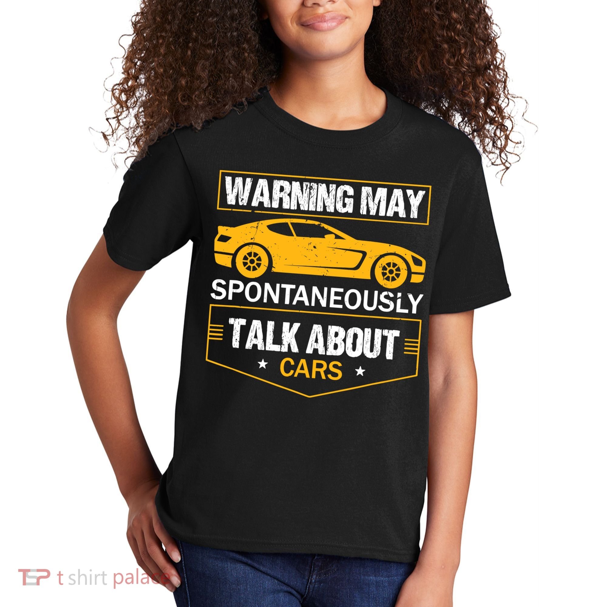 Warning May Spontaneously Start Talking About Cars Salesman Kids T-Shirt
