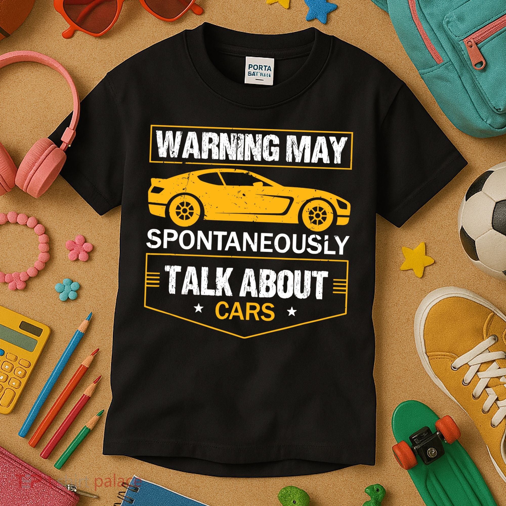 Warning May Spontaneously Start Talking About Cars Salesman Kids T-Shirt
