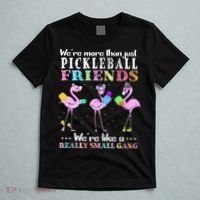 WeRe More Than Just Pickleball Friends Flamingo T-Shirt thumb 5