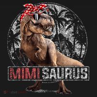 Womens Mimisaurus T Rex Dinosaur Funny Mimi Saurus Family Matching USA-Made Doggie Bandana thumb 2