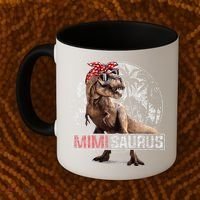Womens Mimisaurus T Rex Dinosaur Funny Mimi Saurus Family Matching Coffee Mug thumb 2