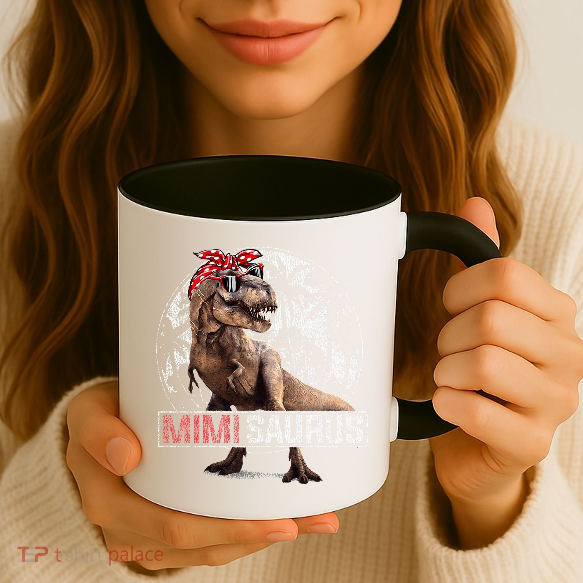 Womens Mimisaurus T Rex Dinosaur Funny Mimi Saurus Family Matching Coffee Mug