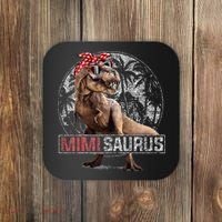 Womens Mimisaurus T Rex Dinosaur Funny Mimi Saurus Family Matching Coaster thumb 0