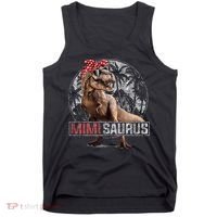 Womens Mimisaurus T Rex Dinosaur Funny Mimi Saurus Family Matching Tank Top thumb 0