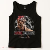 Womens Mimisaurus T Rex Dinosaur Funny Mimi Saurus Family Matching Tank Top thumb 2