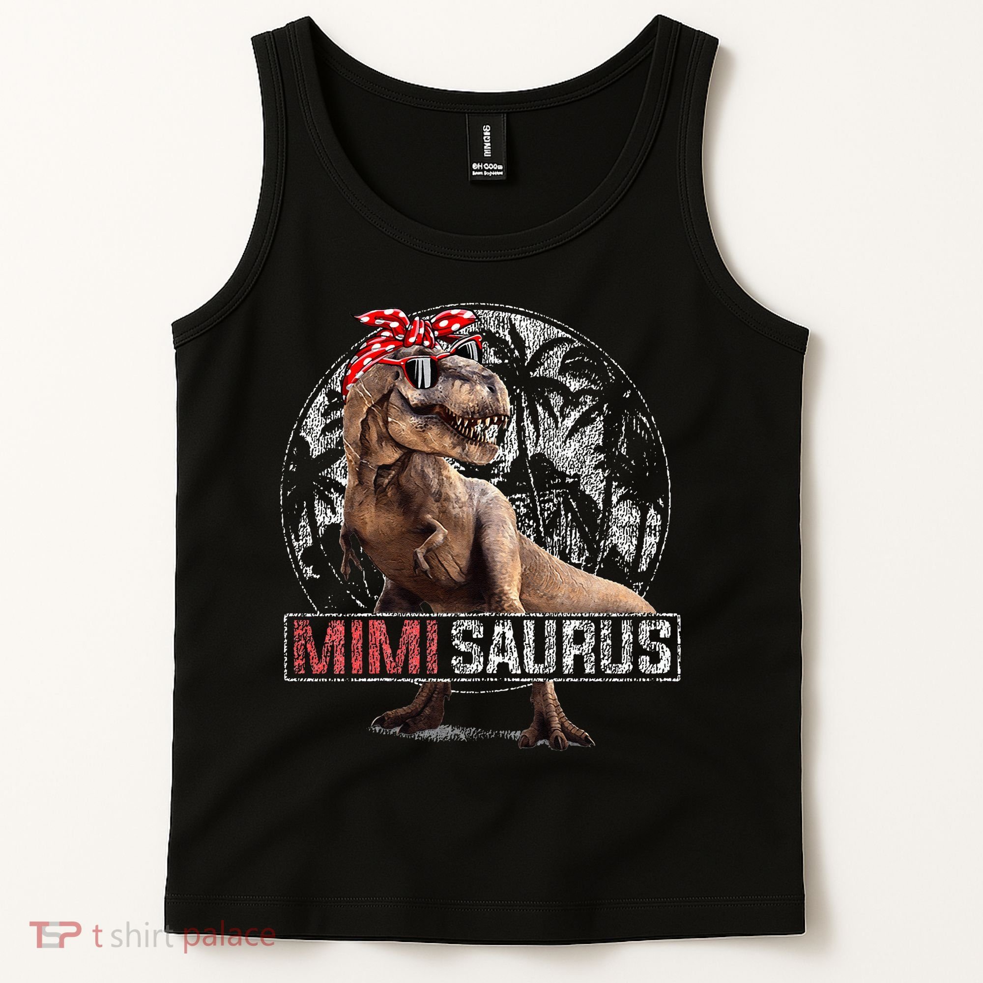 Womens Mimisaurus T Rex Dinosaur Funny Mimi Saurus Family Matching Tank Top