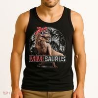 Womens Mimisaurus T Rex Dinosaur Funny Mimi Saurus Family Matching Tank Top thumb 3
