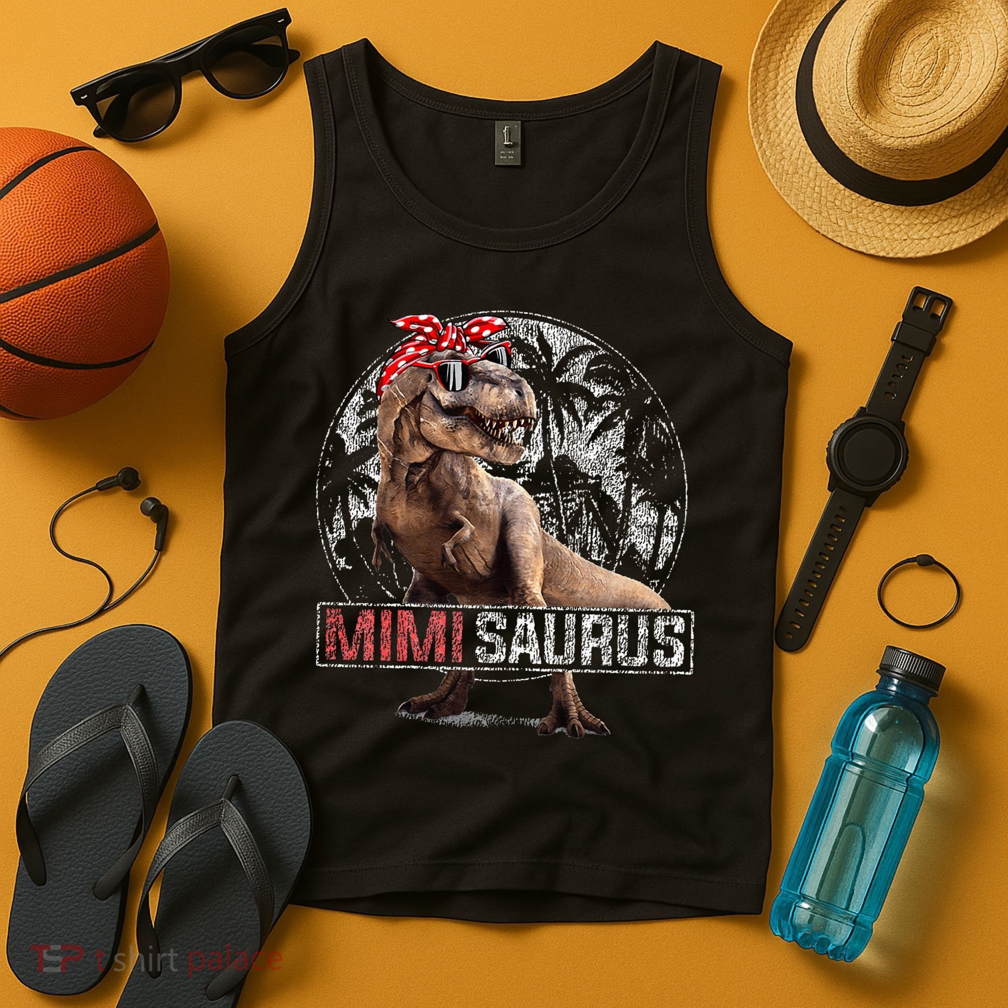 Womens Mimisaurus T Rex Dinosaur Funny Mimi Saurus Family Matching Tank Top