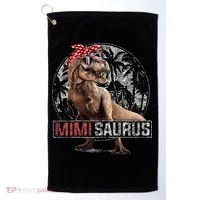 Womens Mimisaurus T Rex Dinosaur Funny Mimi Saurus Family Matching Golf Towel thumb 0