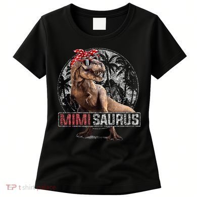Womens Mimisaurus T Rex Dinosaur Funny Mimi Saurus Family Matching Women's T-Shirt