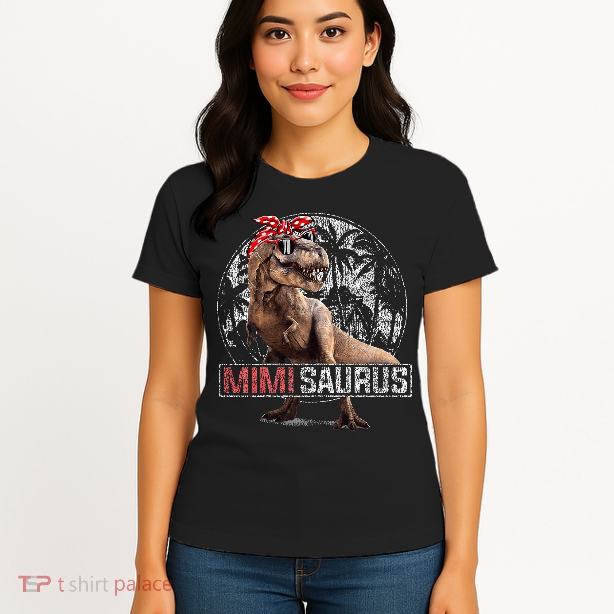 Womens Mimisaurus T Rex Dinosaur Funny Mimi Saurus Family Matching Women's T-Shirt