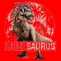 Womens Mimisaurus T Rex Dinosaur Funny Mimi Saurus Family Matching Santa Hat thumb 1