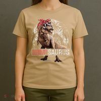 Womens Mimisaurus T Rex Dinosaur Funny Mimi Saurus Family Matching T-Shirt thumb 4