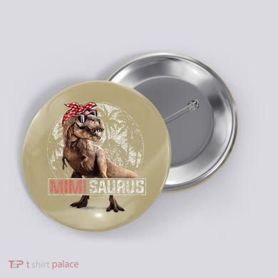 Womens Mimisaurus T Rex Dinosaur Funny Mimi Saurus Family Matching Button
