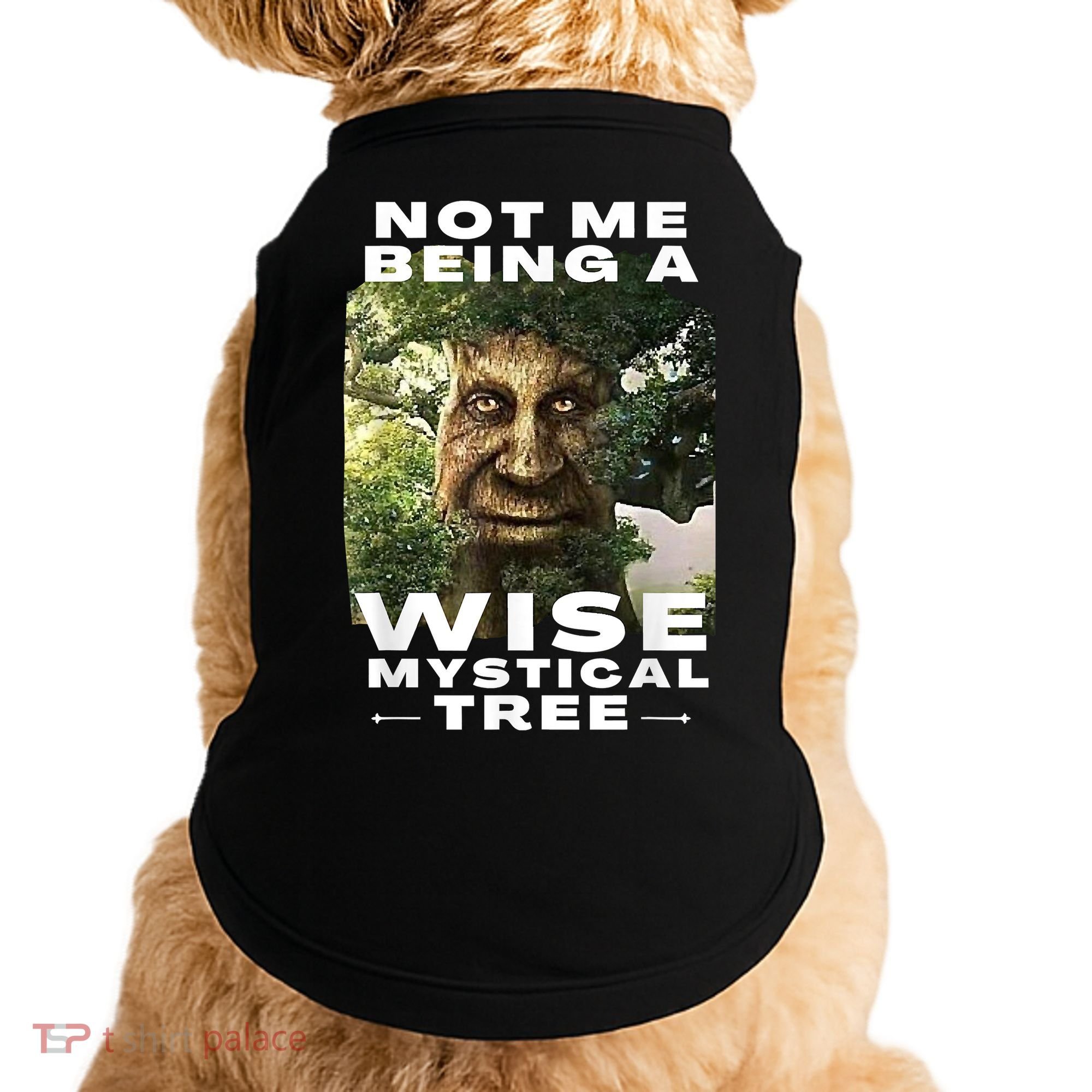 Wise Mystical Tree Face Old Mythical Oak Tree Funny Meme Doggie Tank