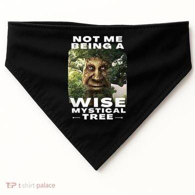 Wise Mystical Tree Face Old Mythical Oak Tree Funny Meme USA-Made Doggie Bandana