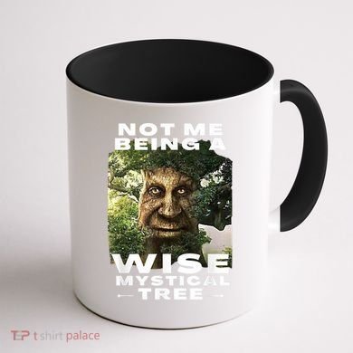 Wise Mystical Tree Face Old Mythical Oak Tree Funny Meme Coffee Mug back