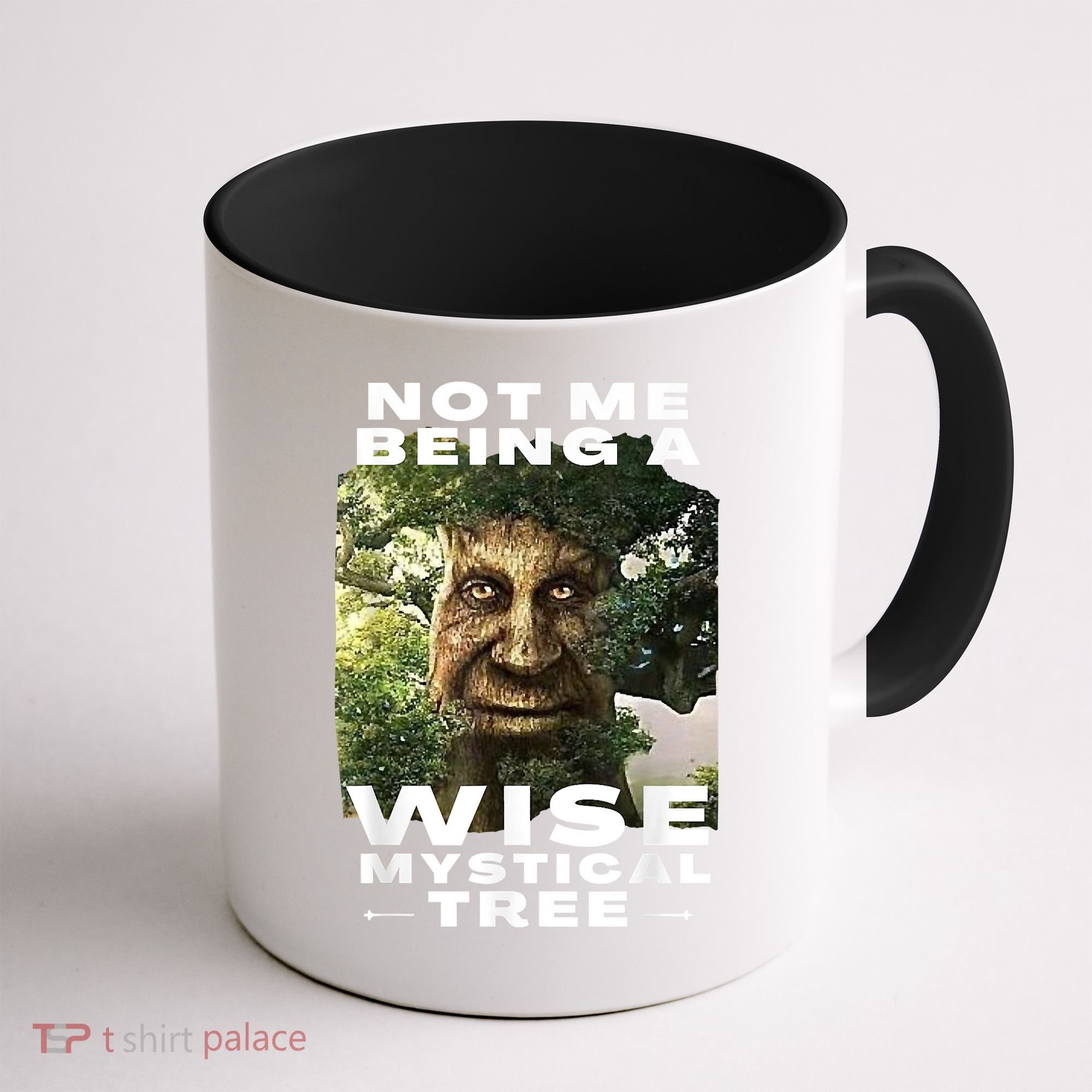 Wise Mystical Tree Face Old Mythical Oak Tree Funny Meme Coffee Mug