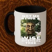 Wise Mystical Tree Face Old Mythical Oak Tree Funny Meme Coffee Mug thumb 2
