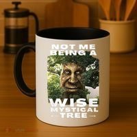 Wise Mystical Tree Face Old Mythical Oak Tree Funny Meme Coffee Mug thumb 4