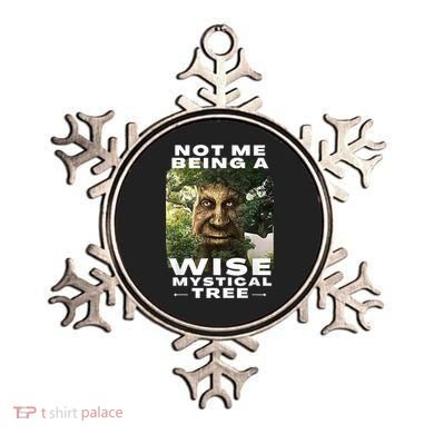 Wise Mystical Tree Face Old Mythical Oak Tree Funny Meme Ornament