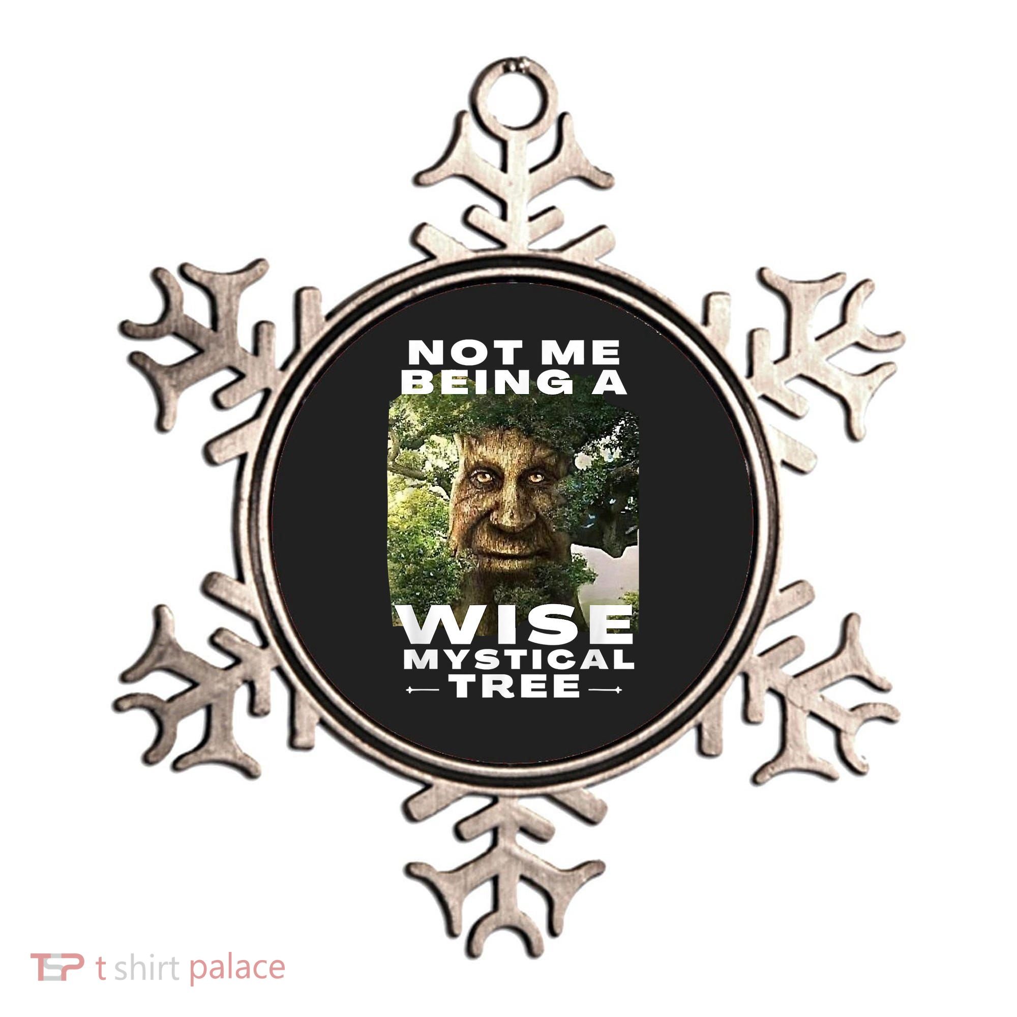 Wise Mystical Tree Face Old Mythical Oak Tree Funny Meme Ornament