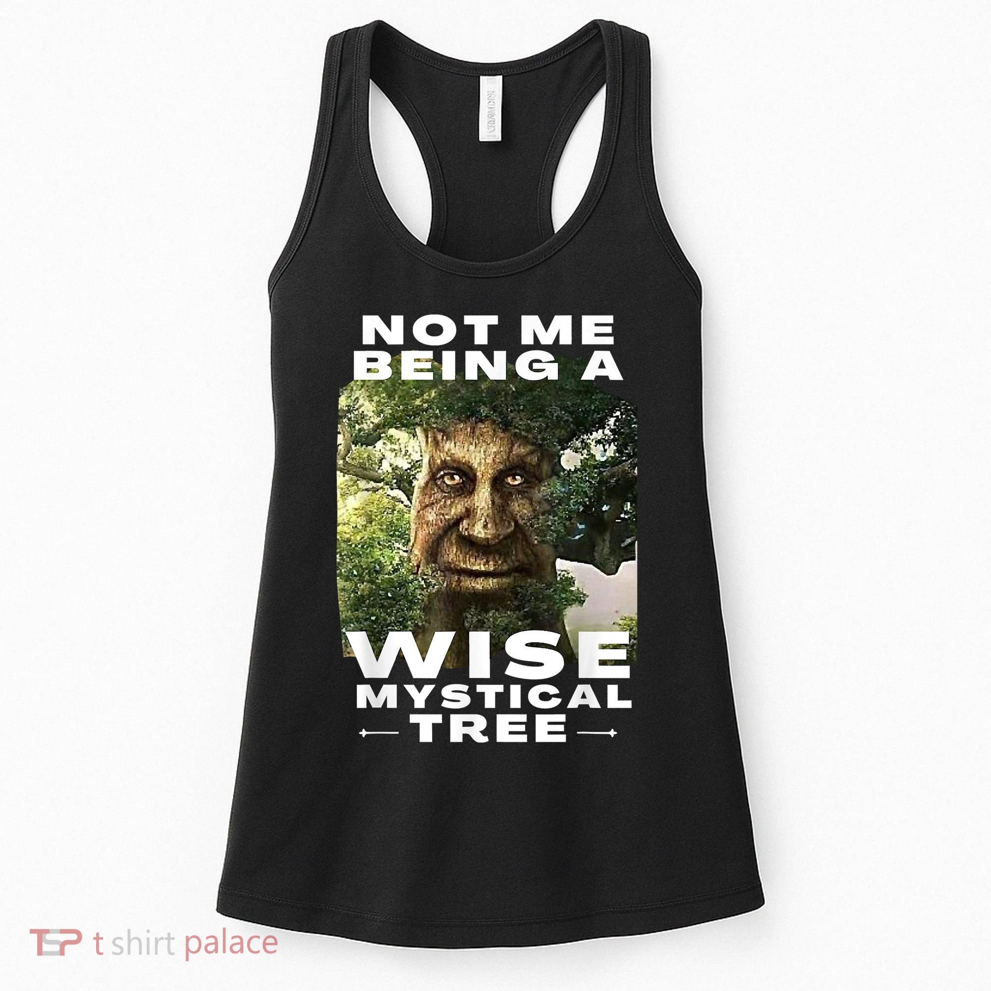Wise Mystical Tree Face Old Mythical Oak Tree Funny Meme Women's Tank Top