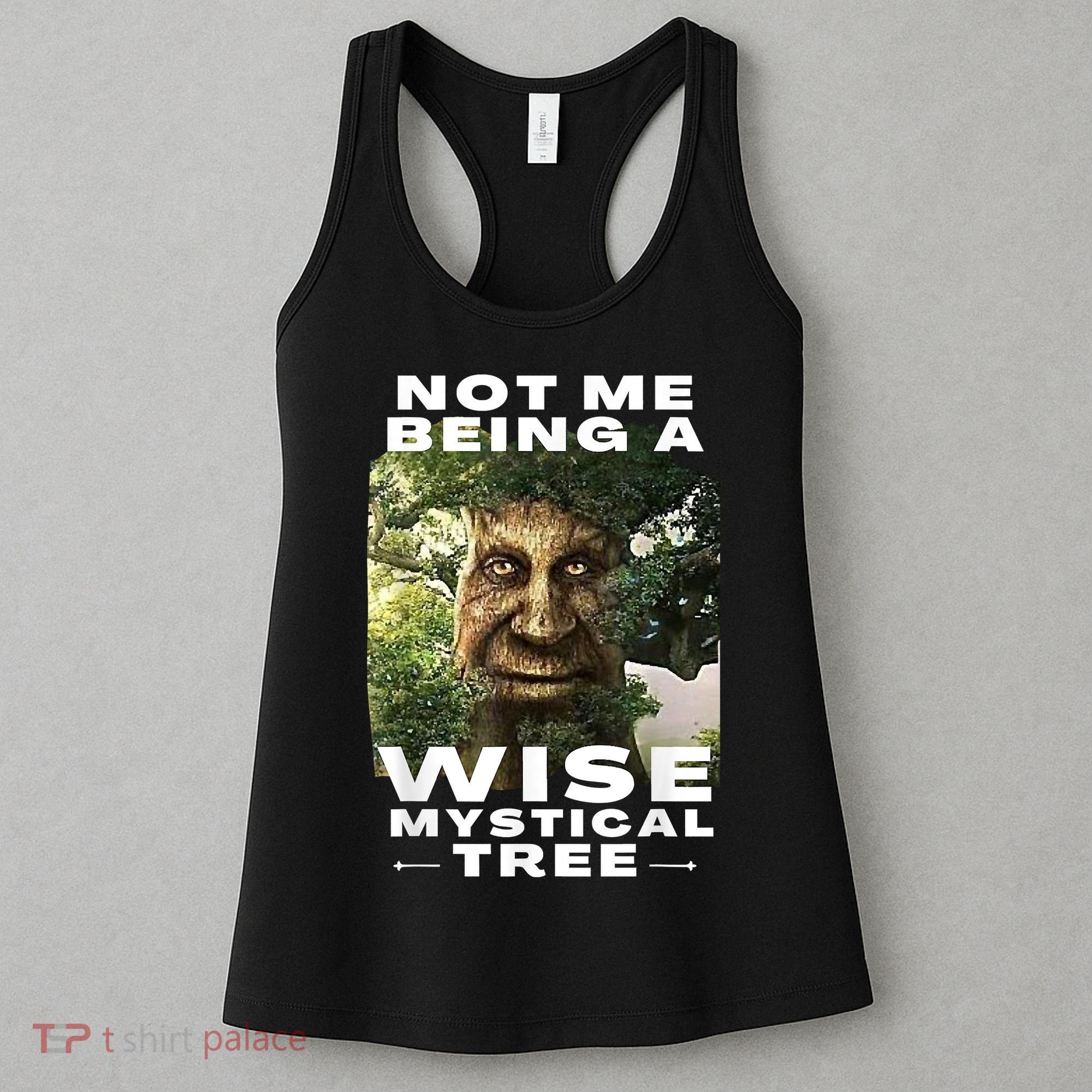 Wise Mystical Tree Face Old Mythical Oak Tree Funny Meme Women's Tank Top