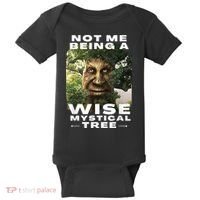 Wise Mystical Tree Face Old Mythical Oak Tree Funny Meme Baby Bodysuit thumb 0