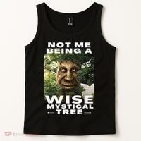 Wise Mystical Tree Face Old Mythical Oak Tree Funny Meme Tank Top thumb 2