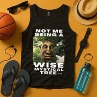Wise Mystical Tree Face Old Mythical Oak Tree Funny Meme Tank Top thumb 4