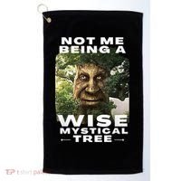 Wise Mystical Tree Face Old Mythical Oak Tree Funny Meme Golf Towel thumb 0