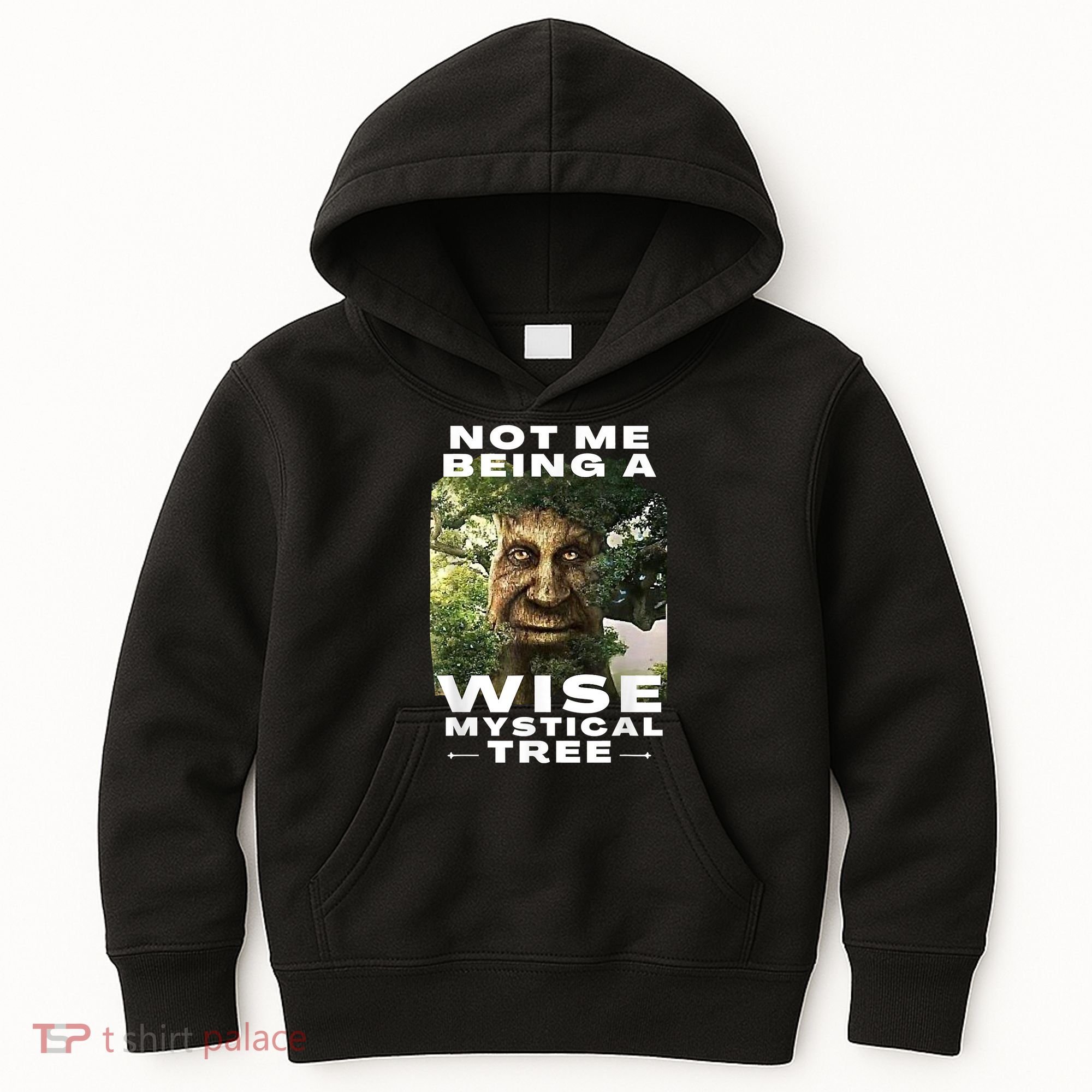 Wise Mystical Tree Face Old Mythical Oak Tree Funny Meme Kids Hoodie