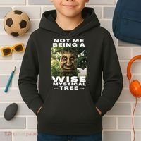 Wise Mystical Tree Face Old Mythical Oak Tree Funny Meme Kids Hoodie thumb 2