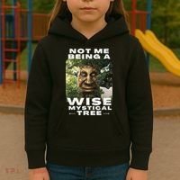 Wise Mystical Tree Face Old Mythical Oak Tree Funny Meme Kids Hoodie thumb 3