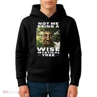 Wise Mystical Tree Face Old Mythical Oak Tree Funny Meme Kids Hoodie thumb 4