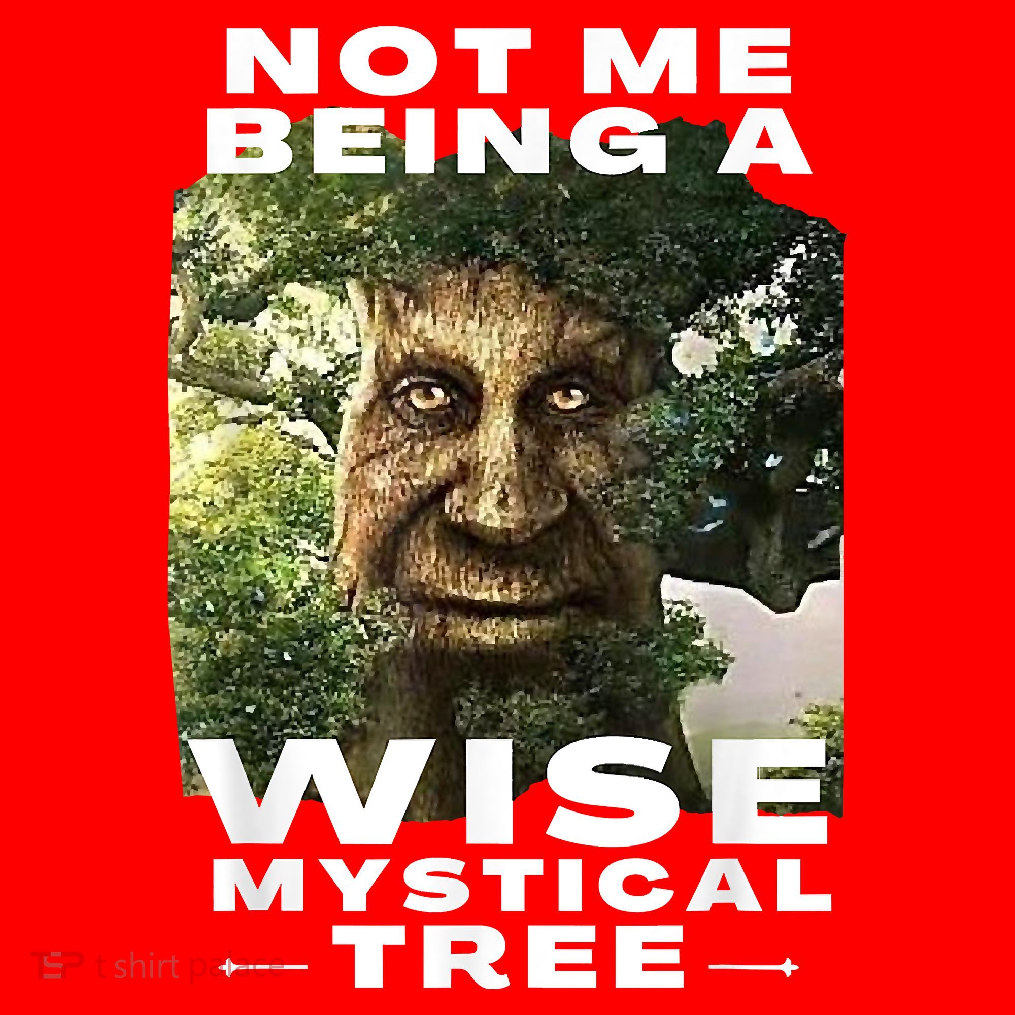 Wise Mystical Tree Face Old Mythical Oak Tree Funny Meme Santa Hat