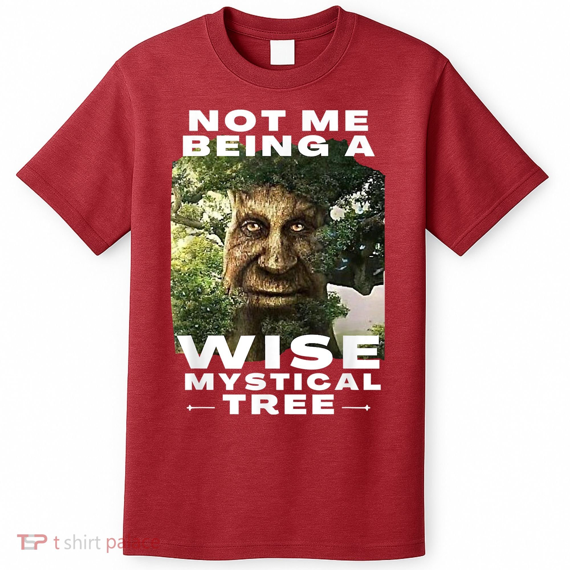 Wise Mystical Tree Face Old Mythical Oak Tree Funny Meme T-Shirt