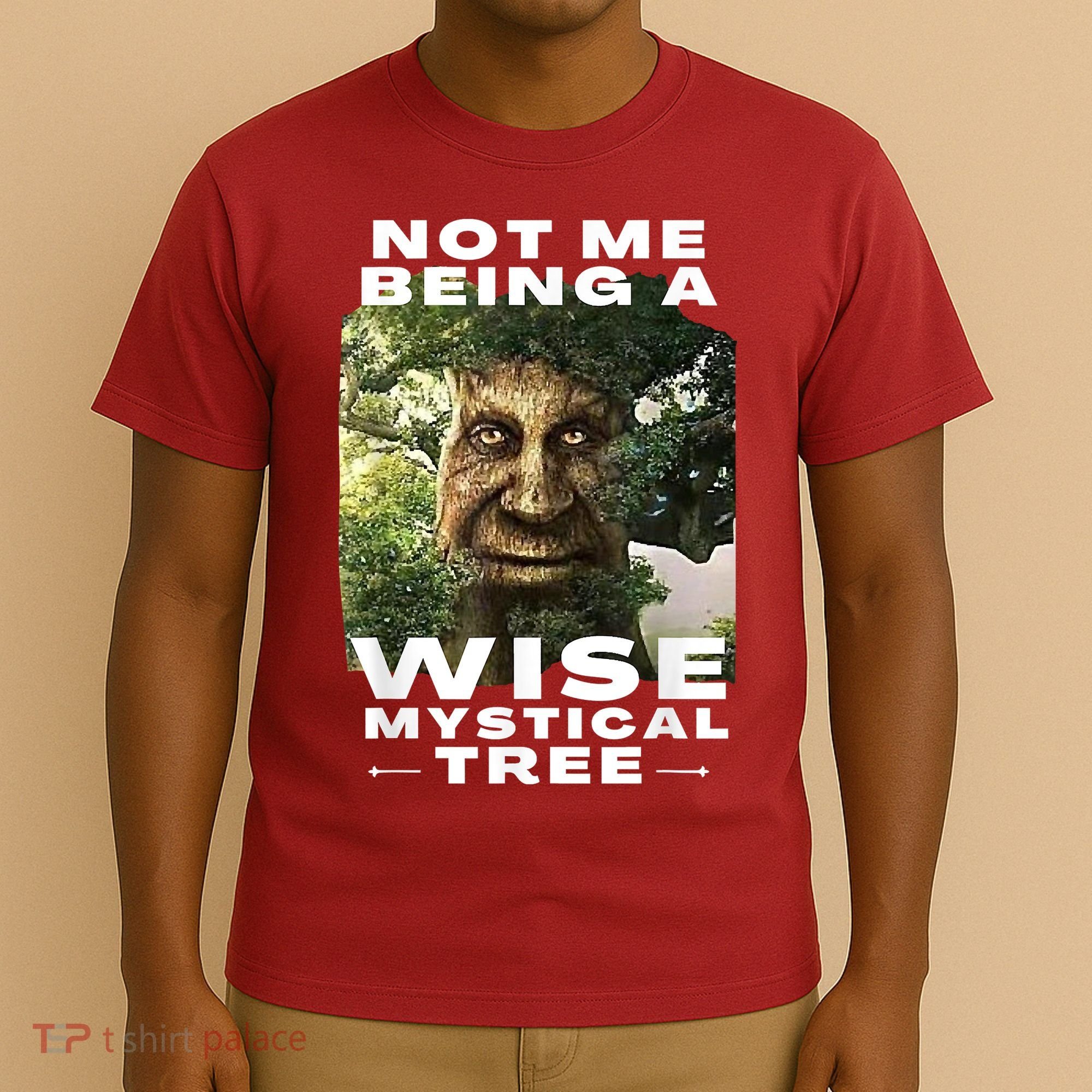 Wise Mystical Tree Face Old Mythical Oak Tree Funny Meme T-Shirt