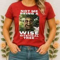 Wise Mystical Tree Face Old Mythical Oak Tree Funny Meme Women's T-Shirt thumb 2