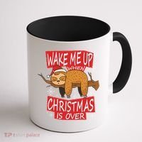 Wake Me Up When Xmas Is Over Sloth Costume Anti Christmas Meaningful Gift Coffee Mug thumb 1