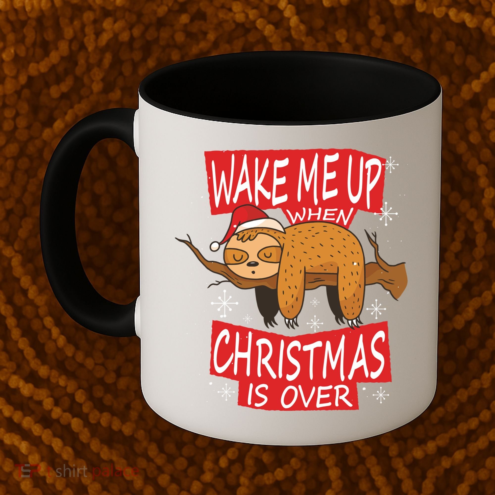 Wake Me Up When Xmas Is Over Sloth Costume Anti Christmas Meaningful Gift Coffee Mug