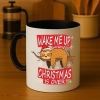 Wake Me Up When Xmas Is Over Sloth Costume Anti Christmas Meaningful Gift Coffee Mug thumb 4