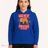 Wake Me Up When Xmas Is Over Sloth Costume Anti Christmas Meaningful Gift Hoodie thumb 5