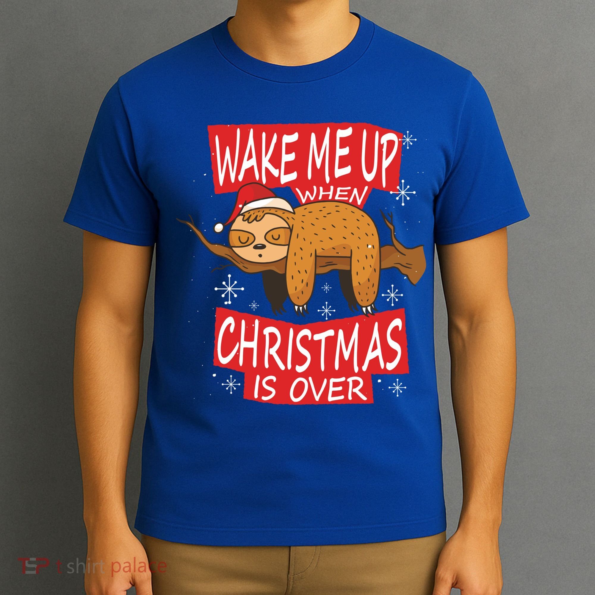 Wake Me Up When Xmas Is Over Sloth Costume Anti Christmas Meaningful Gift T-Shirt