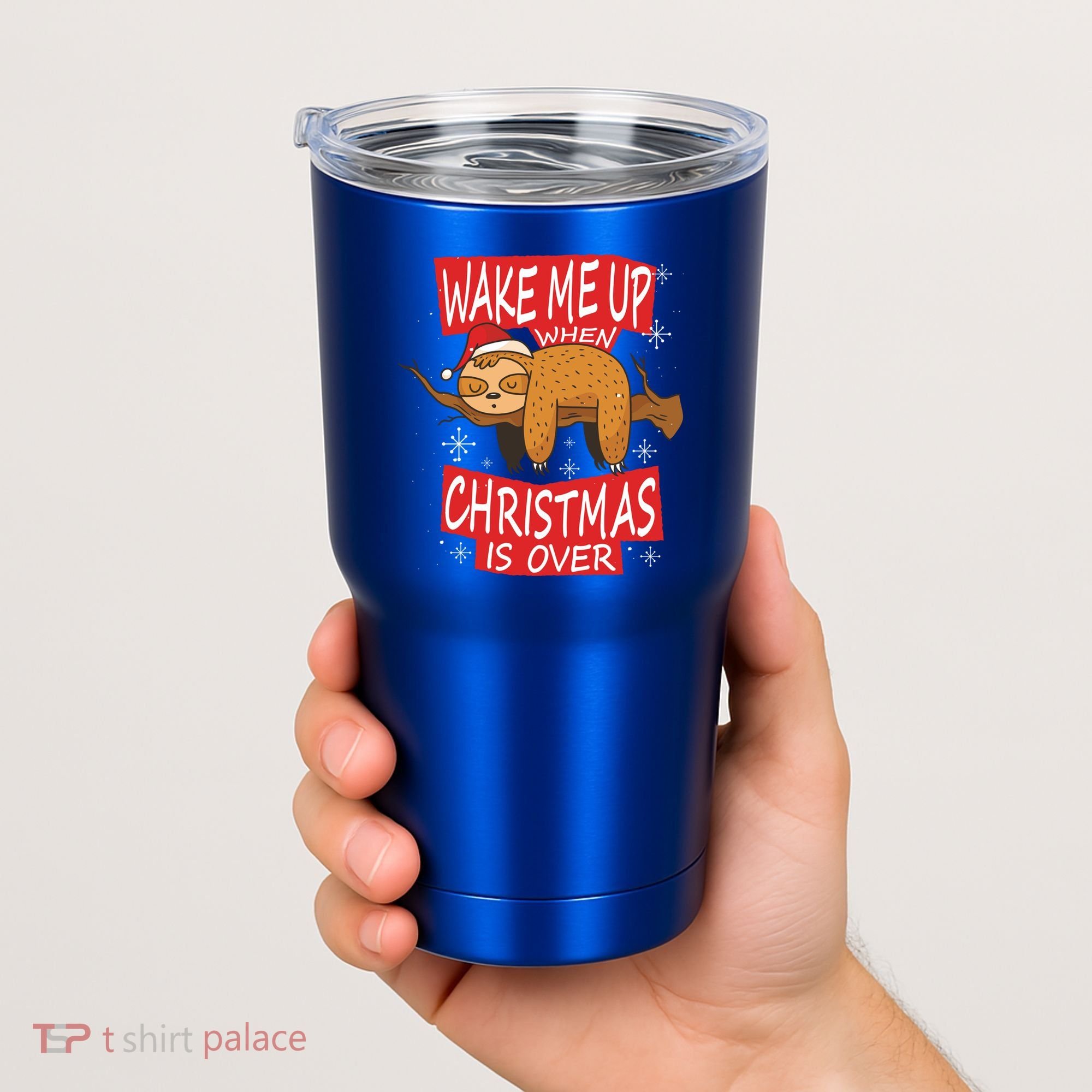 Wake Me Up When Xmas Is Over Sloth Costume Anti Christmas Meaningful Gift Tumbler