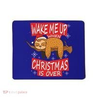 Wake Me Up When Xmas Is Over Sloth Costume Anti Christmas Meaningful Gift Mousepad thumb 0